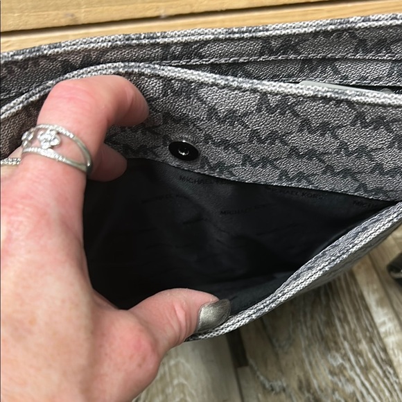 Michael Kors Gray and Black Crossbody Bag with Monogram Design - Picture 4 of 10